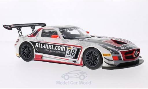 Modelauto Mercedes SLS GT3 AMG No.38 M&Atilde;&frac14;nnich Motorsport FIA GT1 World Championship 2012 M.Basseng/M.Winkelhock 1/18 Minichamps