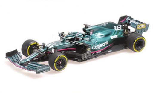 Modelauto Aston Martin AMR21 f1 1 No.18 Cognizant Team Cognizant formule 1 GP Bahrain 2021 1/43 Minichamps