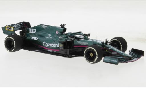 Modelauto Aston Martin AMR21 f1 1 No.18 Cognizant Team Cognizant formule 1 GP Monaco 2021 1/18 Minichamps