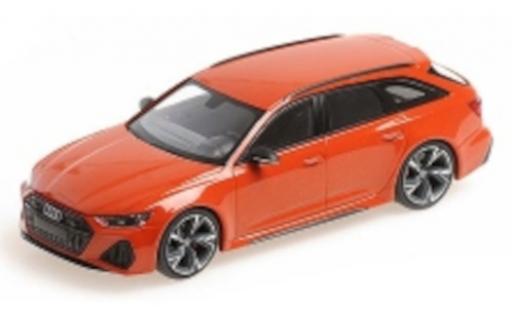 Modelauto Audi RS6 avant (C8) metallic oranje 2019 1/43 Minichamps