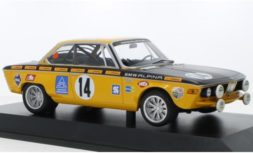 Modelauto Bmw 2800 CS No.14 Alpina 24h Spa 1970 1/18 Minichamps