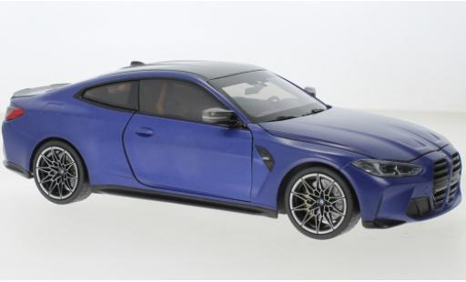 Modelauto Bmw M4 coupe blauw mat 2020 1/18 Minichamps