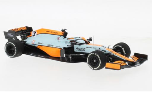 Modelauto McLaren F1 MCL35M No.3 Team Gulf formule 1 GP Monaco 2021 1/43 Minichamps
