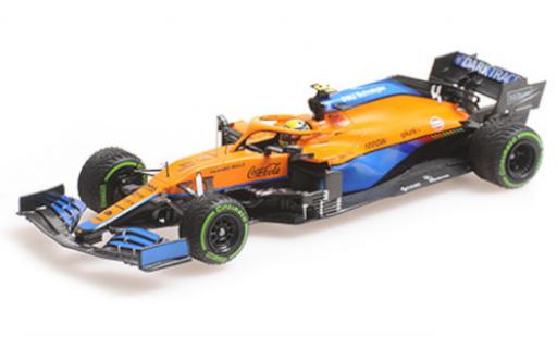 Modelauto McLaren F1 MCL35M No.4 Team formule 1 GP Emilia-Romagna 2021 1/43 Minichamps