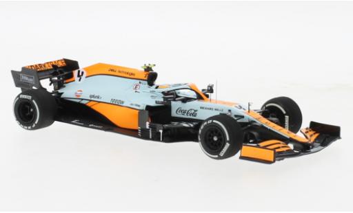 Modelauto McLaren F1 MCL35M No.4 Team Gulf formule 1 GP Monaco 2021 1/43 Minichamps
