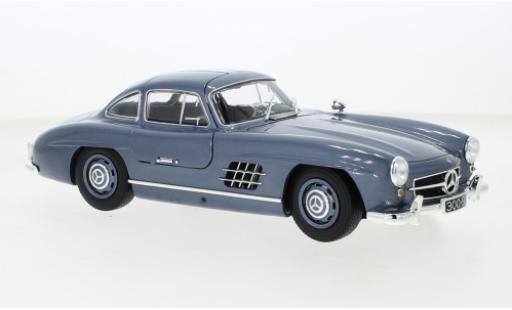 Modelauto Mercedes 300 Base SL (W198) metallic blauw 1955 1/18 Minichamps