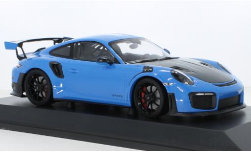 Modelauto Porsche 911 GT2 RS (991.2) blauw 2018 1/18 Minichamps