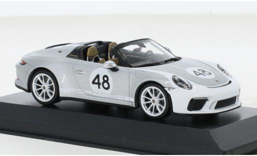 Modelauto Porsche 911 Speedster (991) grijs 2019 1/43 Minichamps