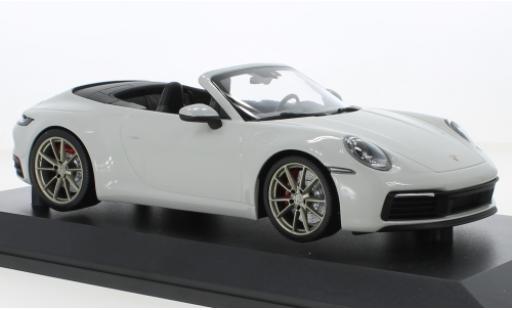Modelauto Porsche 911 4S Carrera Cabriolet grijs 2019 1/18 Minichamps