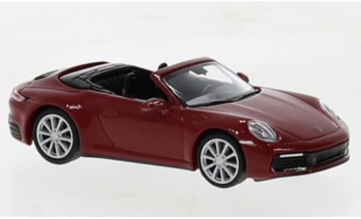 Modelauto Porsche 911 4S Carrera cabriolet rood 2019 1/87 Minichamps
