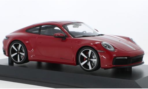 Modelauto Porsche 911 4S Carrera rood/grijs 2019 1/18 Minichamps