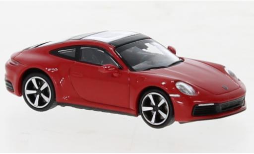 Modelauto Porsche 911 4S Carrera rood 2019 1/87 Minichamps