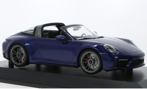 Modelauto Porsche 911 Targa 4 GTS metallic blauw 2021 1/18 Minichamps