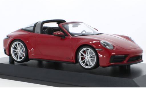 Modelauto Porsche 911 Targa 4 GTS rood 2021 1/18 Minichamps