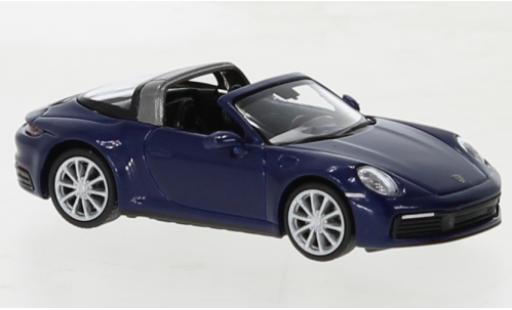 Modelauto Porsche 911 Targa 4 metallic blauw 2020 1/87 Minichamps