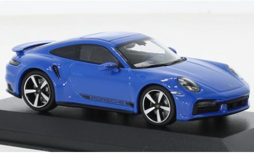 Modelauto Porsche 911 Turbo s blauw 2020 1/43 Minichamps