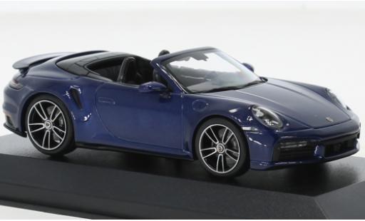 Modelauto Porsche 911 Turbo s cabriolet metallic blauw 2020 1/43 Minichamps