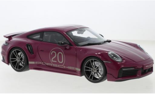 Modelauto Porsche 911 Turbo s Sport Design rood 2021 1/43 Minichamps