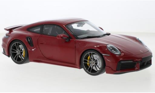 Modelauto Porsche 911 Turbo s Sport Design rood 2021 1/18 Minichamps