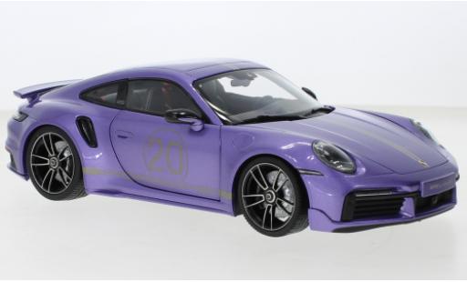 Modelauto Porsche 911 Turbo s Sport Design paars 2021 1/18 Minichamps