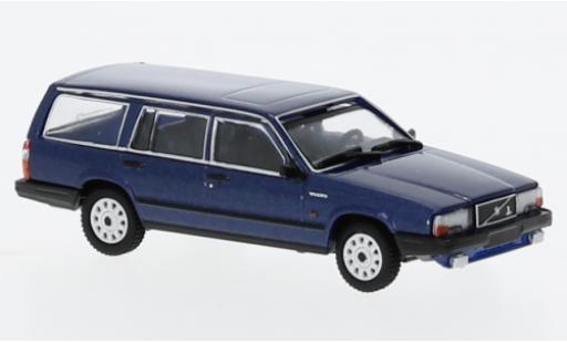 Modelauto Volvo 740 GL Stationwagen metallic blauw 1986 1/87 Minichamps