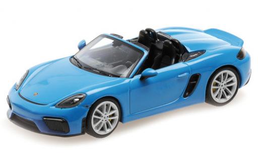 Modelauto Porsche 718 Spyder (982) blauw 2020 Softtop couch&Atilde;&copy; avec 1/43 Minichamps