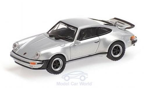 Modelauto Porsche 911 Turbo grijs 1977 1/87 Minichamps