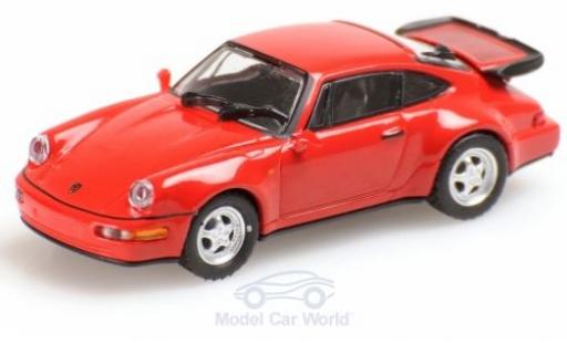 Modelauto Porsche 911 Turbo rood 1990 1/87 Minichamps