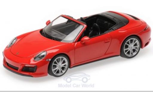 Modelauto Porsche 911 4S (991.2) Carrera Cabriolet rood 2016 1/43 Minichamps