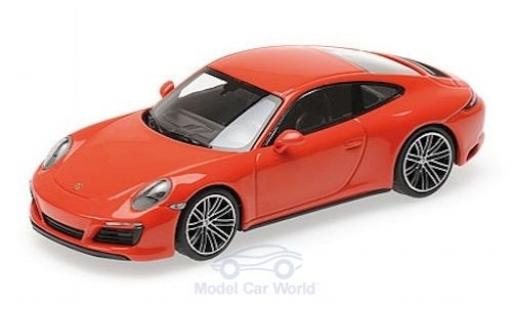 Modelauto Porsche 911 4S (991.2) Carrera oranje 2016 1/43 Minichamps