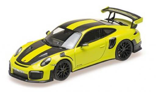 Modelauto Porsche 911 GT2 RS (991.2) groen 2018 avec Weissach Paket 1/18 Minichamps
