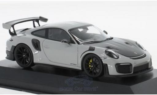 Modelauto Porsche 911 GT2 RS (991.2) grijs/zwart 2018 1/43 Minichamps