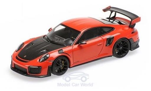 Modelauto Porsche 911 GT2 RS (991.2) oranje/zwart 2018 1/43 Minichamps