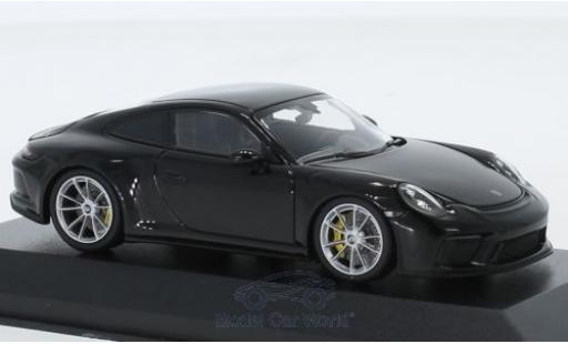 Modelauto Porsche 911 GT3 (991.2) Touring metallic zwart 2018 1/43 Minichamps