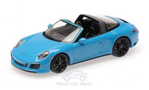 Modelauto Porsche 911 Targa (991.2) 4 GTS blauw 2016 1/43 Minichamps