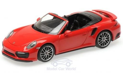 Modelauto Porsche 911 Turbo S (991.2) Cabriolet rood 2016 1/43 Minichamps