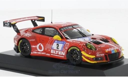 Modelauto Porsche 911 GT3 R No.2 Gigaspeed Team 24h N&Atilde;&frac14;rburgring 2018 S.Jans/M.B&Atilde;&para;ckmann/J-E.Slooten/L.Luhr 1/43 Minichamps