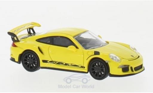 Modelauto Porsche 911 GT3 RS geel/zwart 2013 1/87 Minichamps