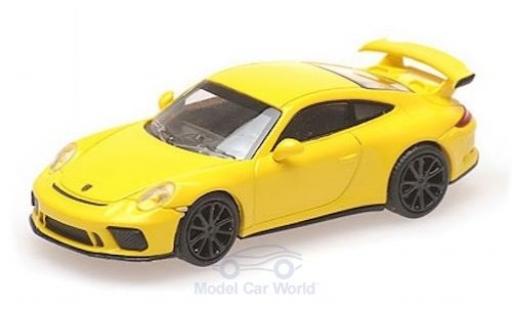 Modelauto Porsche 911 GT3 ( II) geel 2017 1/87 Minichamps