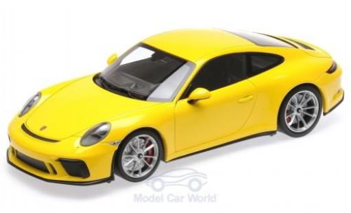 Modelauto Porsche 911 GT3 (991.II) Touring geel 2018 1/18 Minichamps