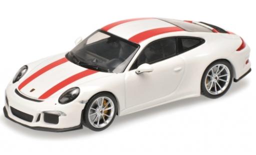 Modelauto Porsche 911 R wit/rood 2016 1/12 Minichamps