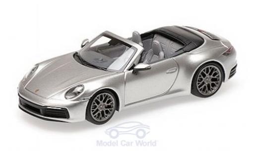 Modelauto Porsche 911 4S Carrera Cabriolet grijs 2019 1/43 Minichamps
