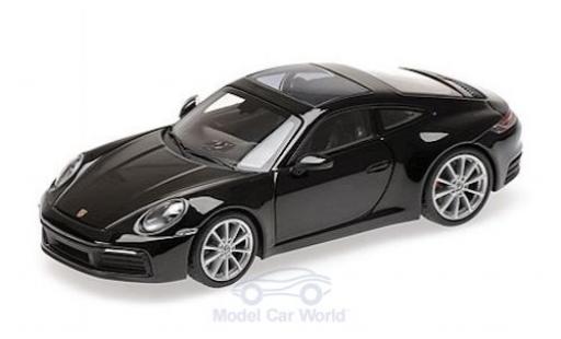 Modelauto Porsche 911 4S Carrera metallic zwart 2019 1/43 Minichamps
