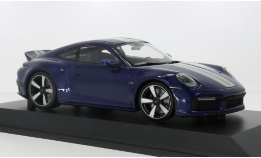 Modelauto Porsche 911 Sport Classic metallic blauw 2022 1/18 Minichamps