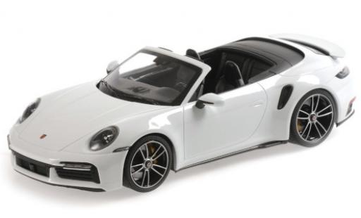 Modelauto Porsche 911 Turbo s Cabriolet metallic wit 2020 1/18 Minichamps