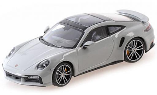 Modelauto Porsche 911 Turbo s grijs 2020 1/43 Minichamps