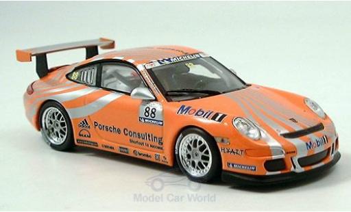 Modelauto Porsche 911 GT3 Racing oranje No.8 1/43 Minichamps