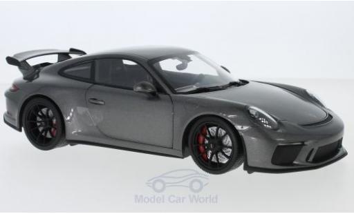 Modelauto Porsche 911 GT3 metallic grijs 2017 1/18 Minichamps