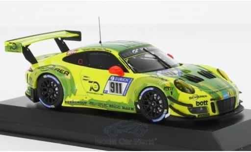 Modelauto Porsche 911 GT3 R No.911 Manthey Racing 24h N&Atilde;&frac14;rburgring 2018 K.Estre/.Dumas/J.Vanthoor/E.Bamber 1/43 Minichamps