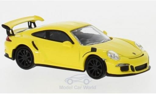 Modelauto Porsche 911 GT3 RS geel 2015 1/87 Minichamps
